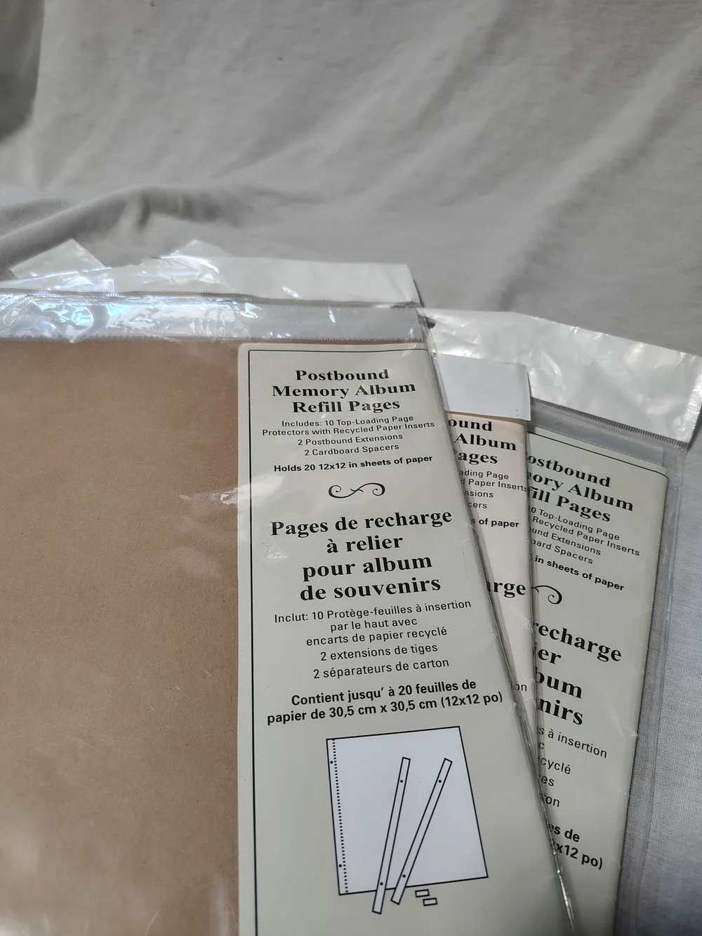 3x Packs Of Uniek Postbound Memory Album Refill Pages 12x12